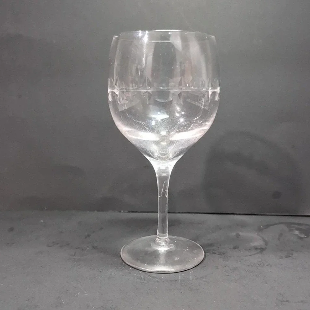 Lenox Candleglow Lead Crystal Wine Goblet, Vintage Clear Cut Stemware, Drinkware